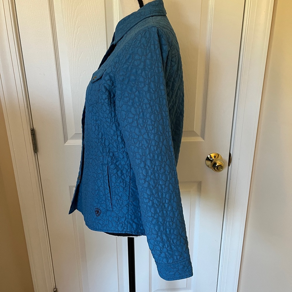 Ariat Teal Blue Quilted Western Riding Equestrian Jacket S - Picture 4 of 12